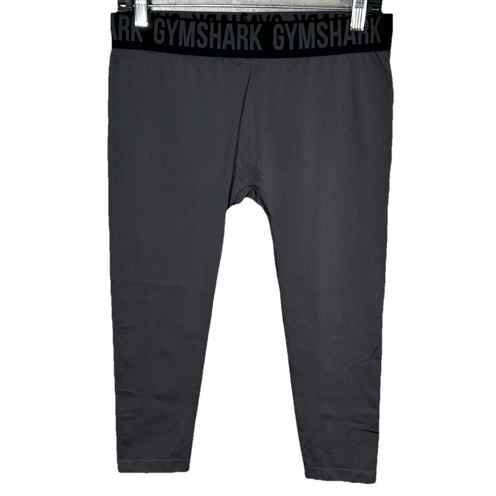 GymShark Cropped Capri Leggings Womens Size Large Gray Athletic Gym Wear EUC